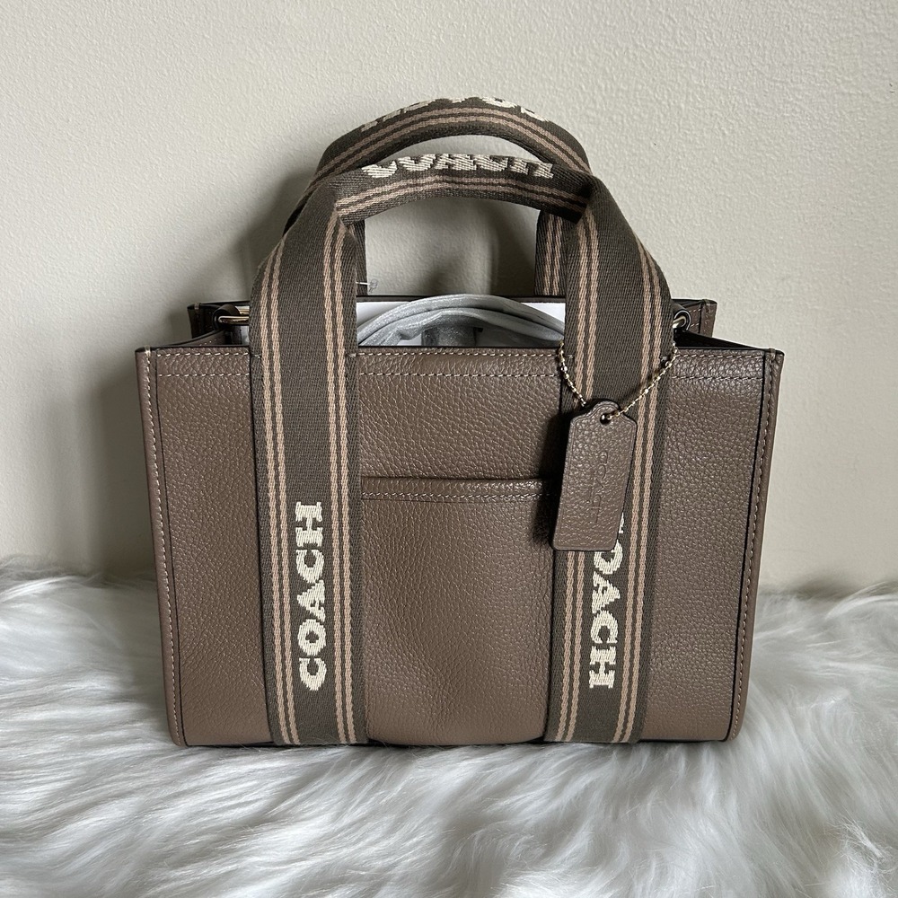 NWT Coach Smith Tote Bag 24 CBH14 Refined pebble leather Gold/Dark Stone - Picture 2 of 8